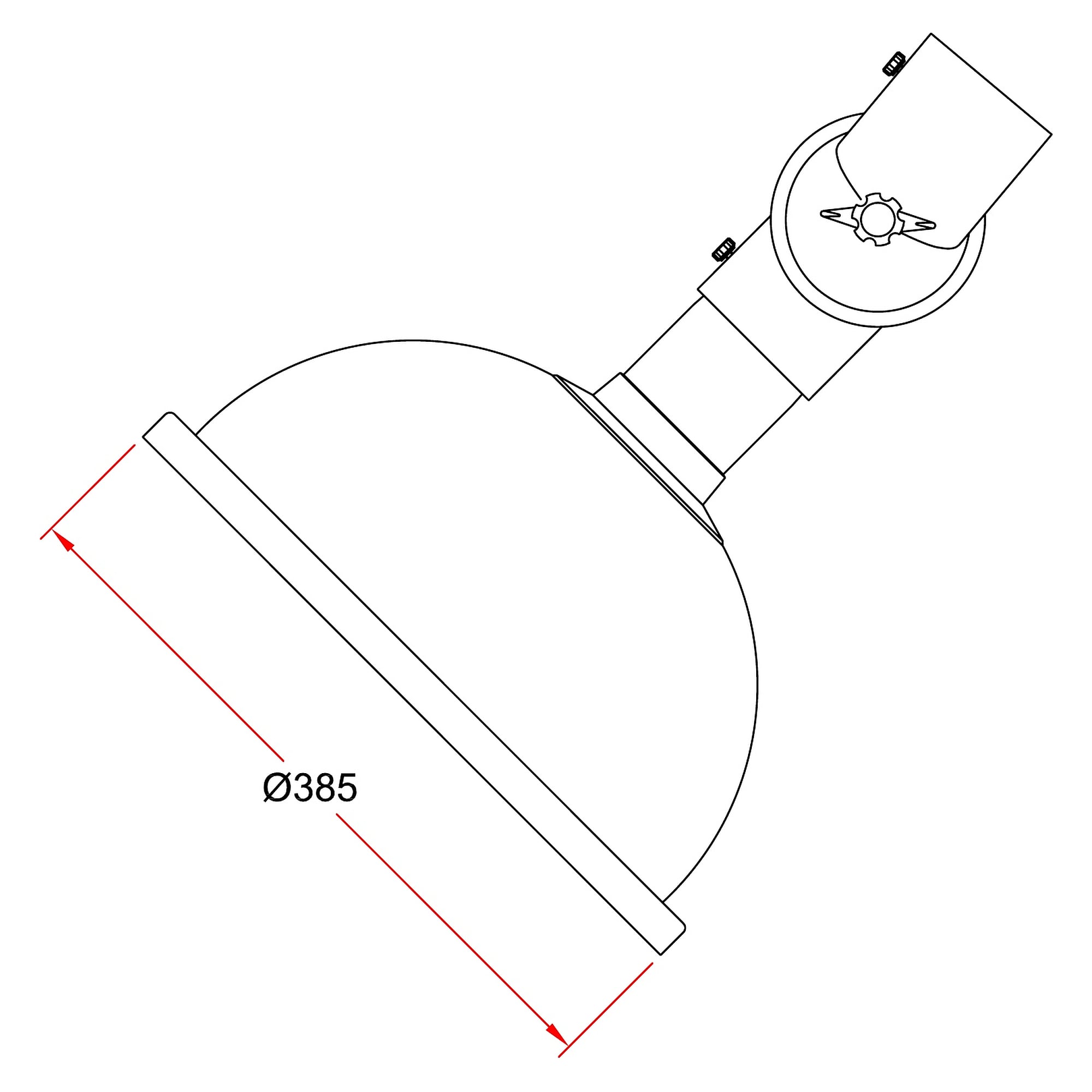 Round hood 385 mm DN 75 in transparent PETG - Alsident 1-7535-5