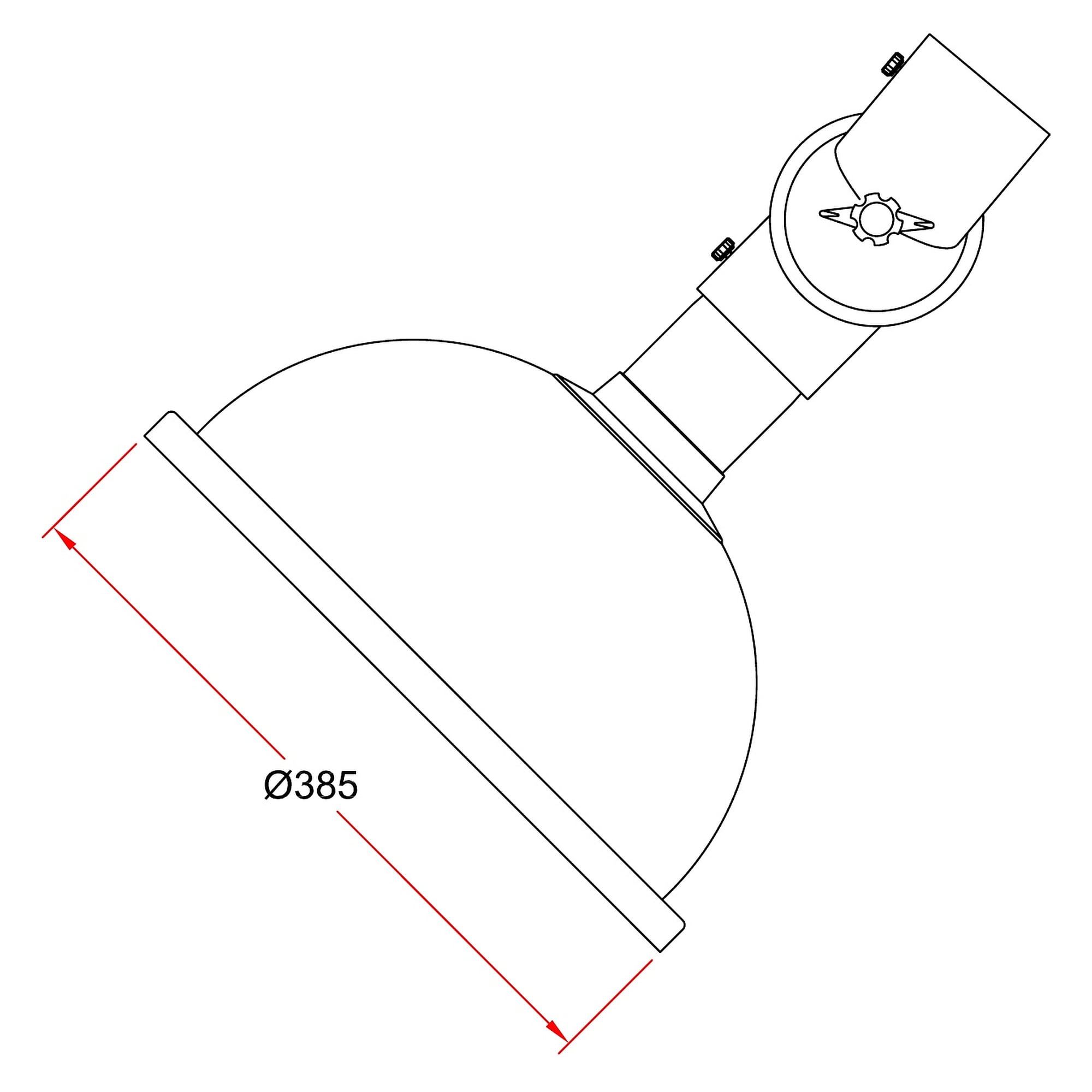 Rundhaube 385 mm DN 75 aus Polypropylen, weiß - Alsident 1-7535-7-5