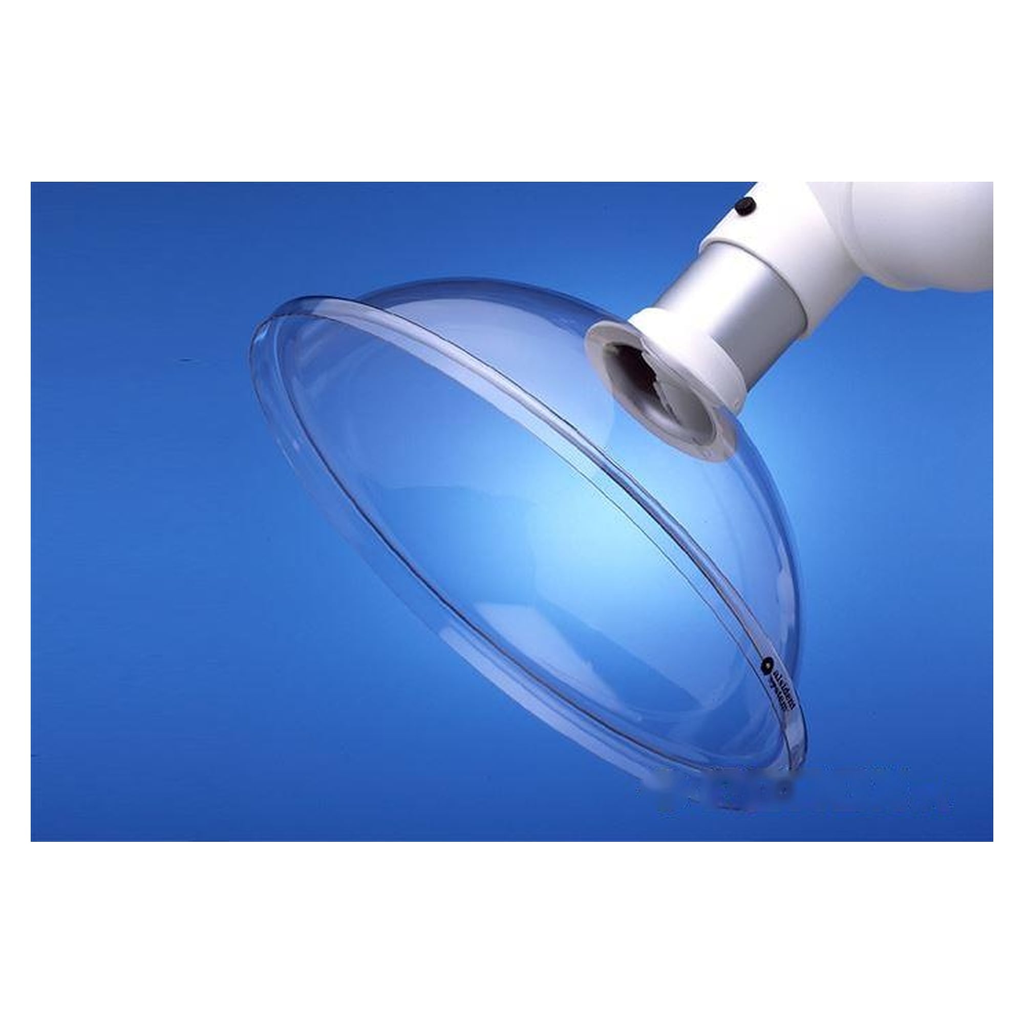 Round hood DN75, Ø385 mm, transparent PETG, aluminium stub - Alsident 1-7535
