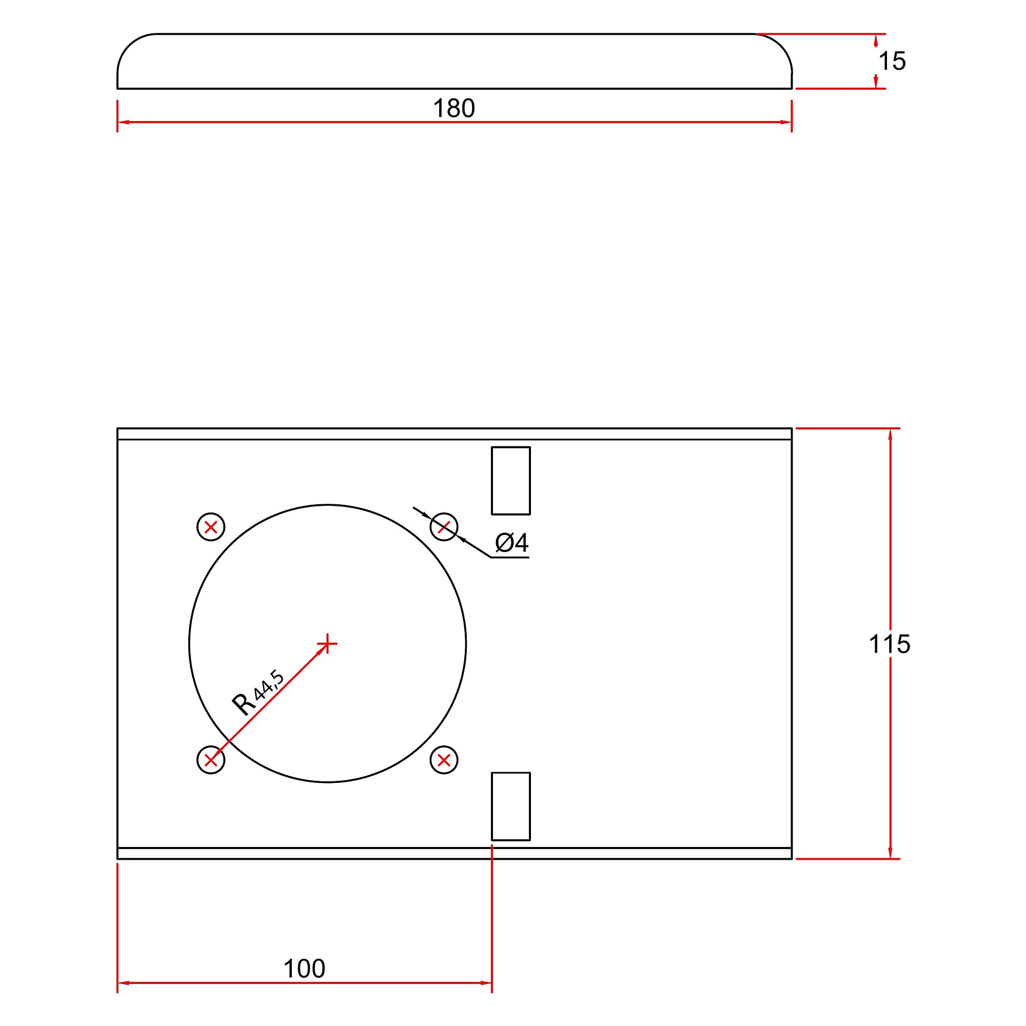 Table bracket for extraction arm DN63 156 mm white - Alsident 2-6310