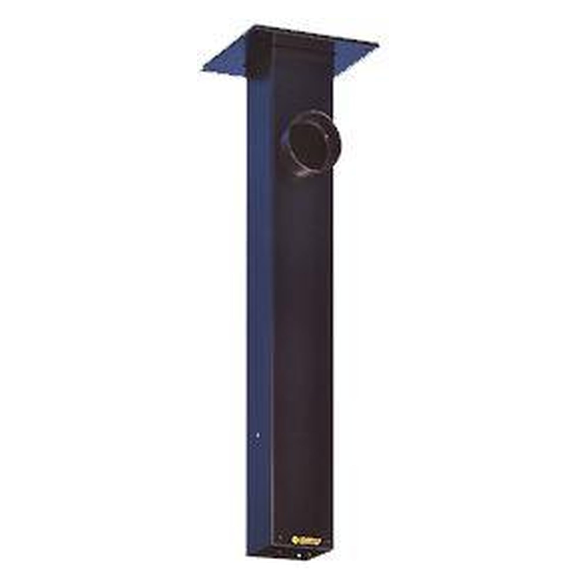 Sockelkasten 750 mm, schwarz, Seitenanschluss Ø 80 mm, Deckenmontage DN 50/63/75 - Alsident 2-750-050-80