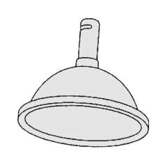 Alsident 1-5028-4. Ro with hood DN50, d.280 mm, red