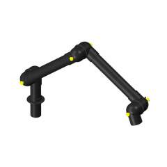 Alsident 100-6555-1-6. ESD Absaugarm System DN100 für Tischmontage, 3 Gelenke, 1370 mm, schwarz