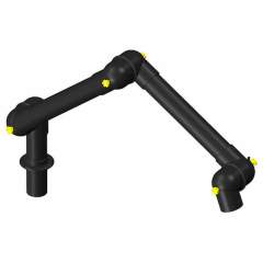 Alsident 100-6555-1-6. ESD extraction arm system DN100 for table mounting, 3 joints, 1370 mm, black