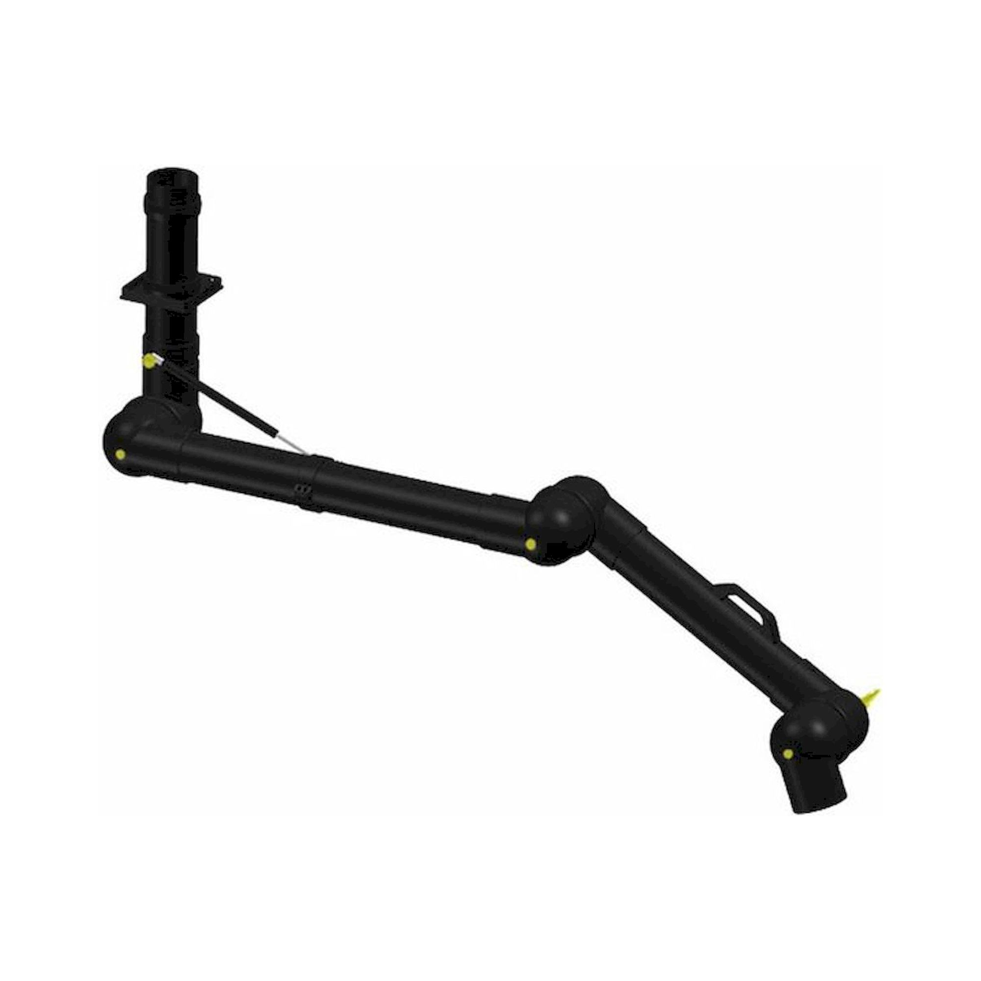 Alsident 100-6555-3-6. ESD Absaugarm System DN100 für Deckenmontage, 3 Gelenke, 1370 mm, schwarz
