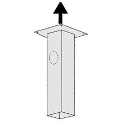 Alsident 2-1000-20. Base box DN 50/63/75, length 1000 mm, connection at the top