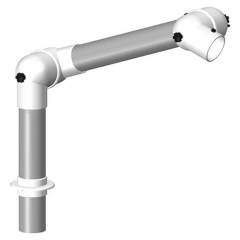 Alsident 50-27-1-5. Extraction arm system DN50 2 joints, 445 mm, white - table mounting