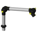 Alsident 50-27-1-6. ESD extraction arm system DN50 2 joints, 445 mm, black - table mounting