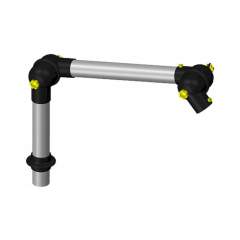 Alsident 50-27-1-6. ESD extraction arm system DN50 2 joints, 445 mm, black - table mounting