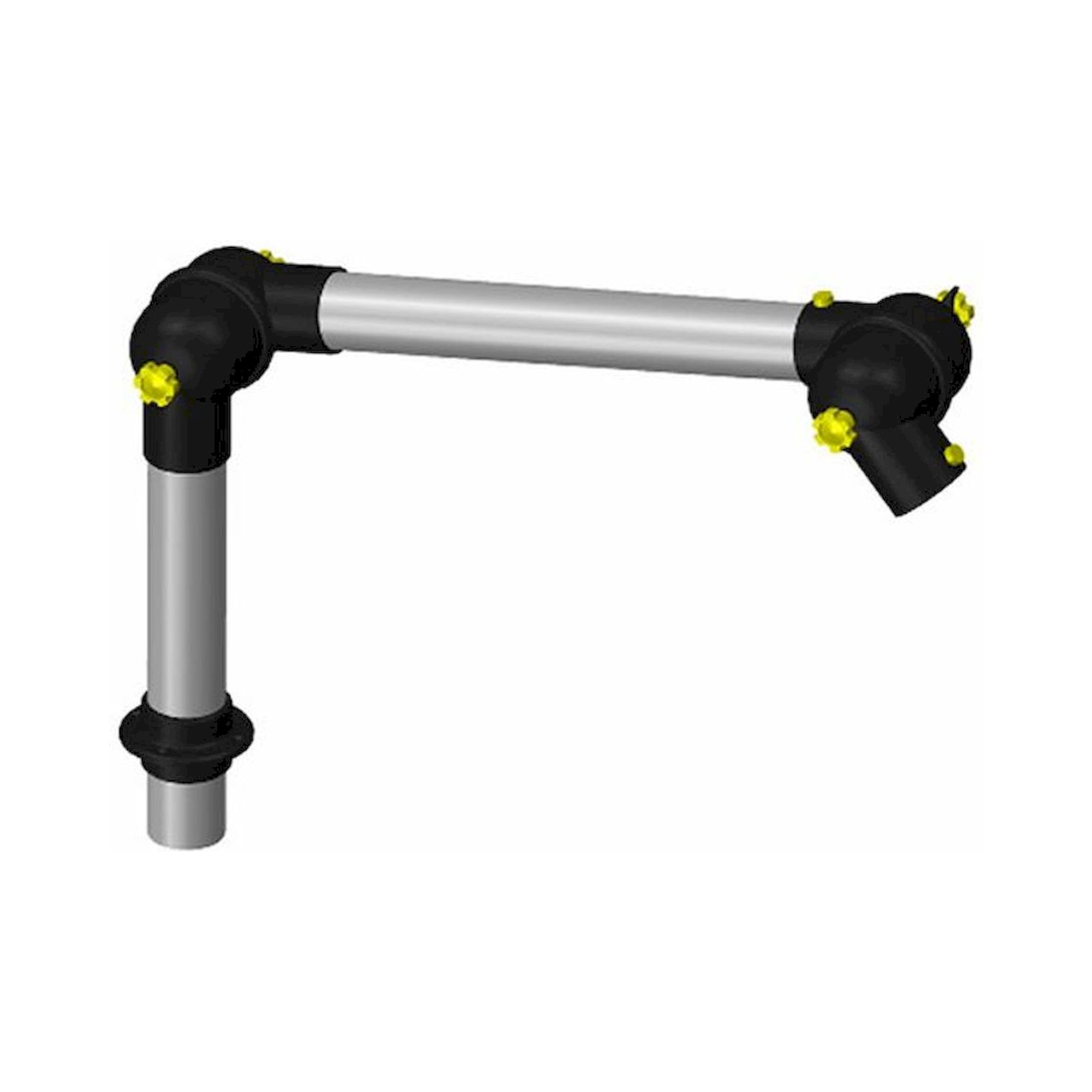 Alsident 50-37-1-6. ESD extraction arm system DN50 2 joints, 545 mm, black - table mounting