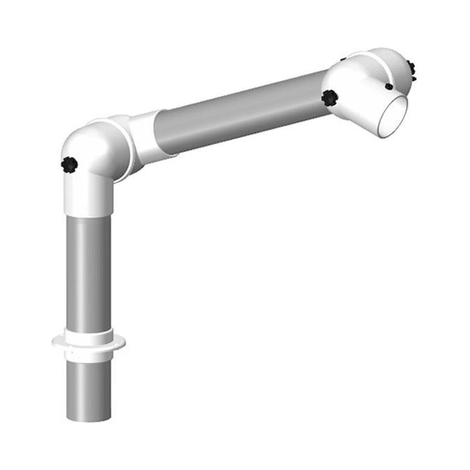 Alsident 50-47-1-5. Extraction arm system DN50 2 joints, 645 mm, white - table mounting
