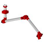 Alsident 50-4767-3-4. Extraction arm system DN50 3 joints, 1125 mm, red - ceiling mounting