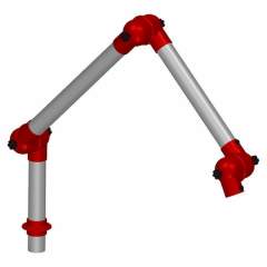 Alsident 50-8747-1-4. Extraction arm system DN50 3 joints, 1425 mm, red - table mounting