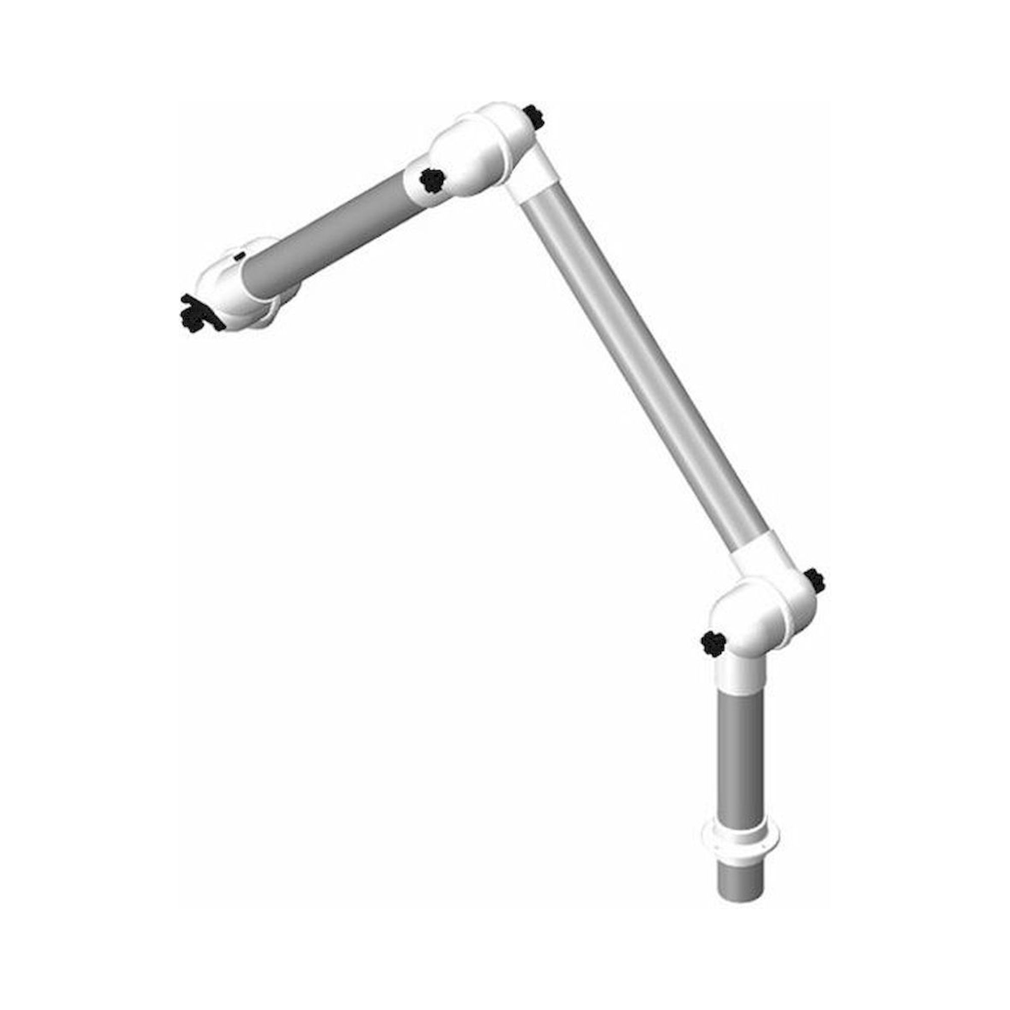 Alsident 50-8747-1-5. Extraction arm system DN50 3 joints, 1425 mm, white - table mounting
