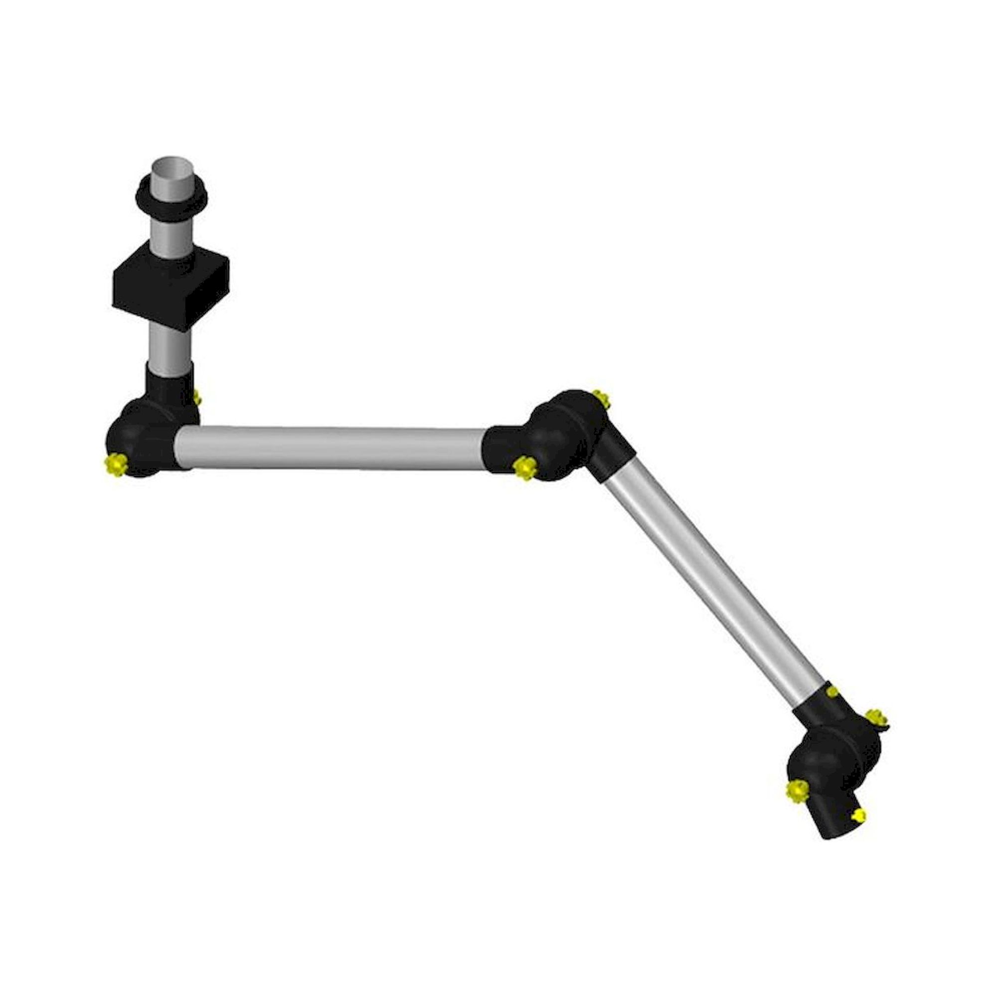 Alsident 50-8747-3-6. ESD Absaugarm System DN50 3 Gelenke, 1380 mm, schwarz - Deckenmontage