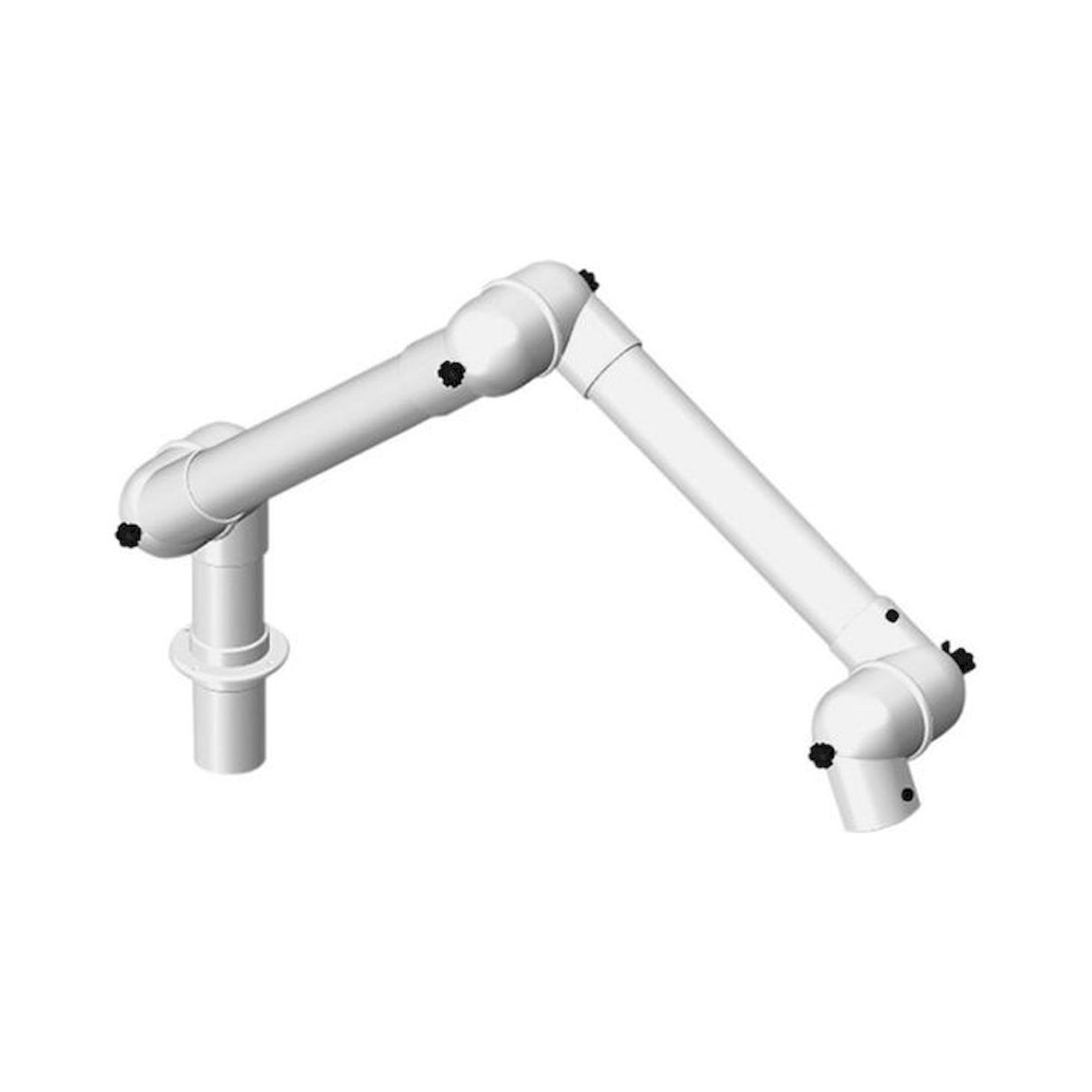 Alsident 63-3535-1-7-5. Absaugarm System DN63 3 Gelenke, 800 mm, weiß - Tischmontage