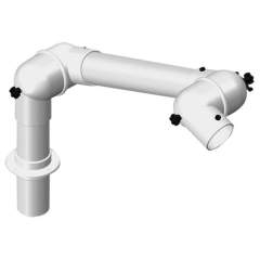 Alsident 63-55-1-7-5. Extraction arm system DN63 2 joints, 800 mm, white - table mounting