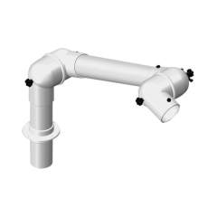 Alsident 63-55-1-7-5. Extraction arm system DN63 2 joints, 800 mm, white - table mounting