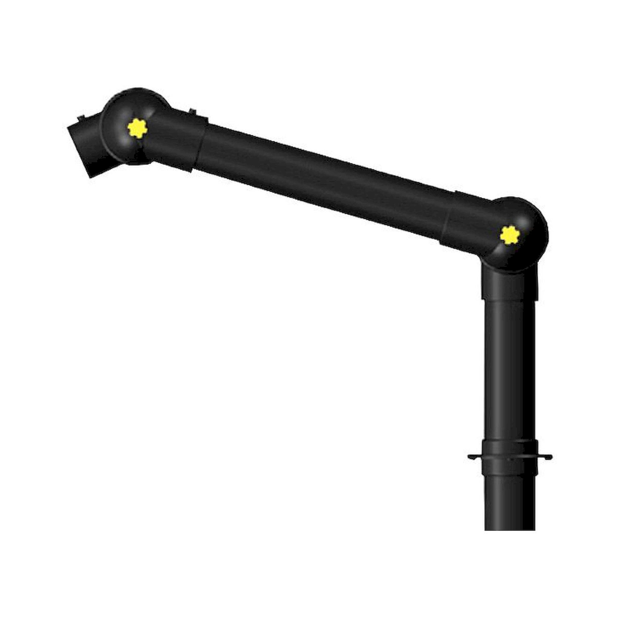 Alsident 75-35-1-6. ESD Absaugarm System DN75, 2 Gelenke, 550 mm, schwarz - Tischmontage