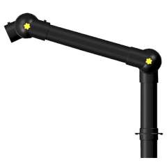 Alsident 75-35-1-6. ESD extraction arm system DN75, 2 joints, 550 mm, black - table mounting