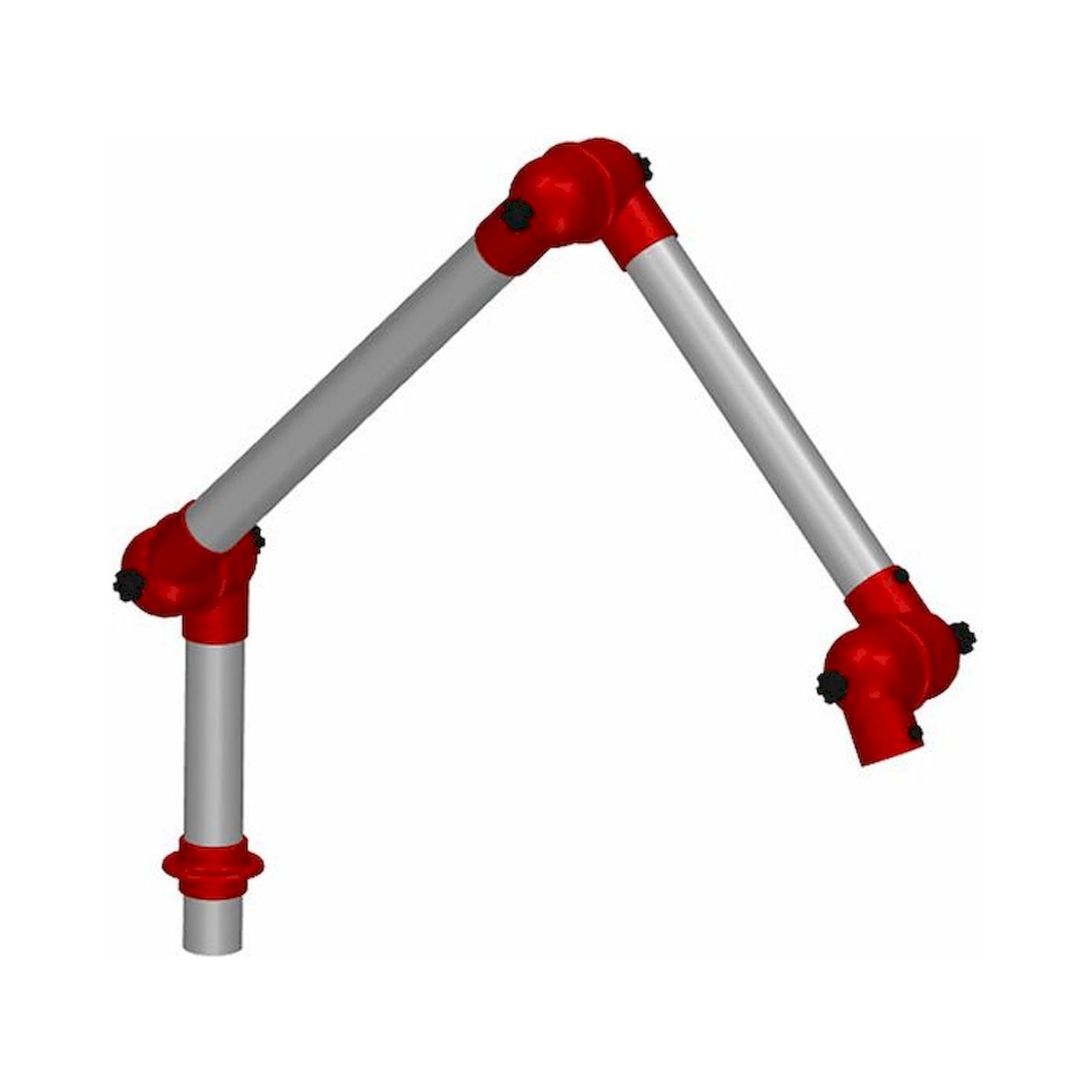 Alsident 75-3535-1-4. Absaugarm System DN75, 3 Gelenke, 550 mm, rot - Tischmontage