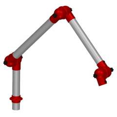 Alsident 75-3535-1-4. Extraction arm system DN75, 3 joints, 550 mm, red - table mounting