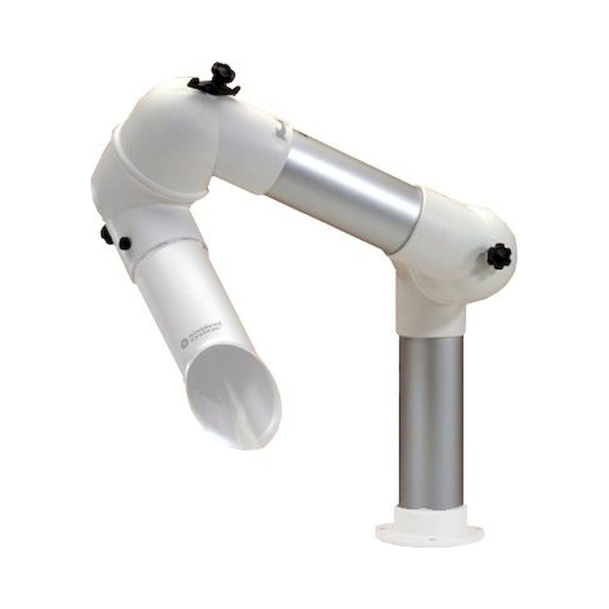 Alsident 75-55-1-5. Extraction arm system DN75, 2 joints, 600 mm, white - table mounting