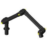 Alsident 75-5545-1-6. ESD extraction arm system DN75, 3 joints, 900 mm, black - table mounting