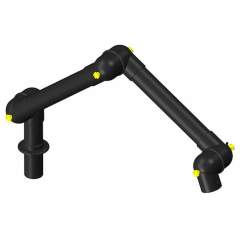 Alsident 75-5545-1-6. ESD extraction arm system DN75, 3 joints, 900 mm, black - table mounting