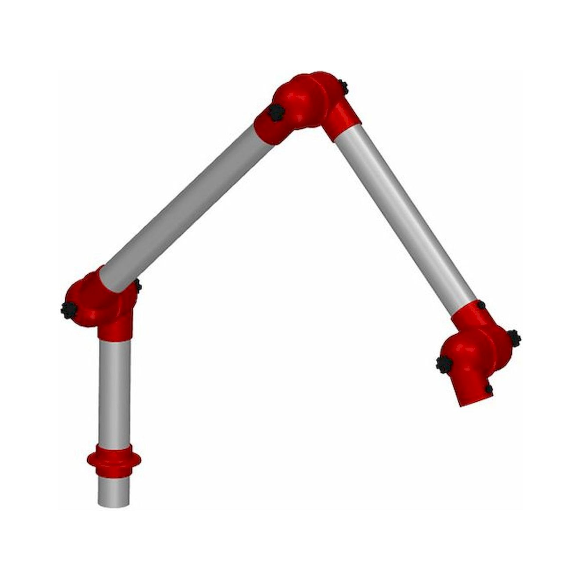 Alsident 75-6555-1-4. Absaugarm System DN75, 3 Gelenke, 1290 mm, rot - Tischmontage