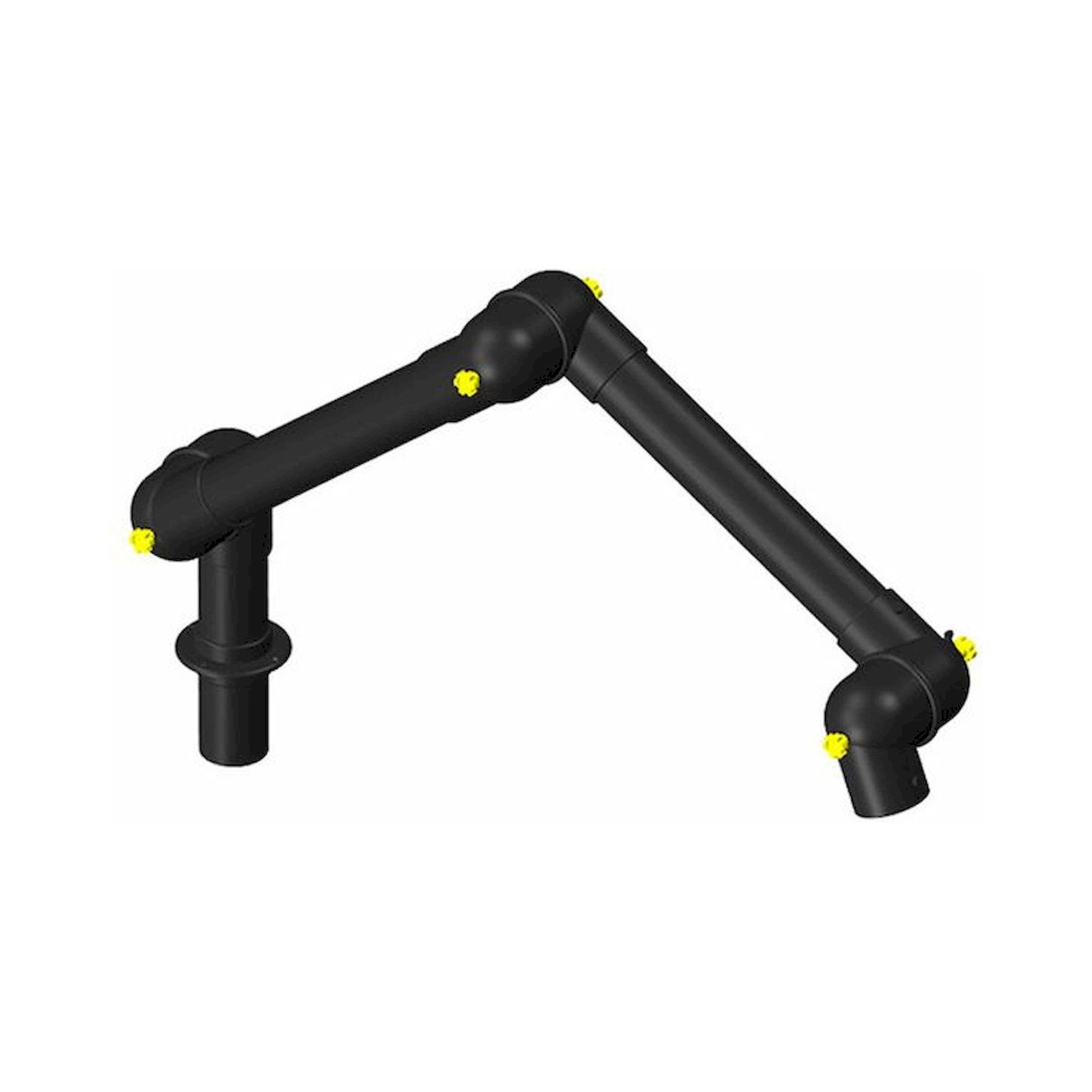 Alsident 75-6555-1-6. ESD Absaugarm System DN75, 3 Gelenke, 1290 mm, schwarz - Tischmontage