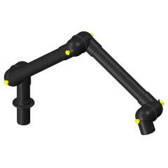 Alsident 75-6555-1-6. ESD extraction arm system DN75, 3 joints, 1290 mm, black - table mounting