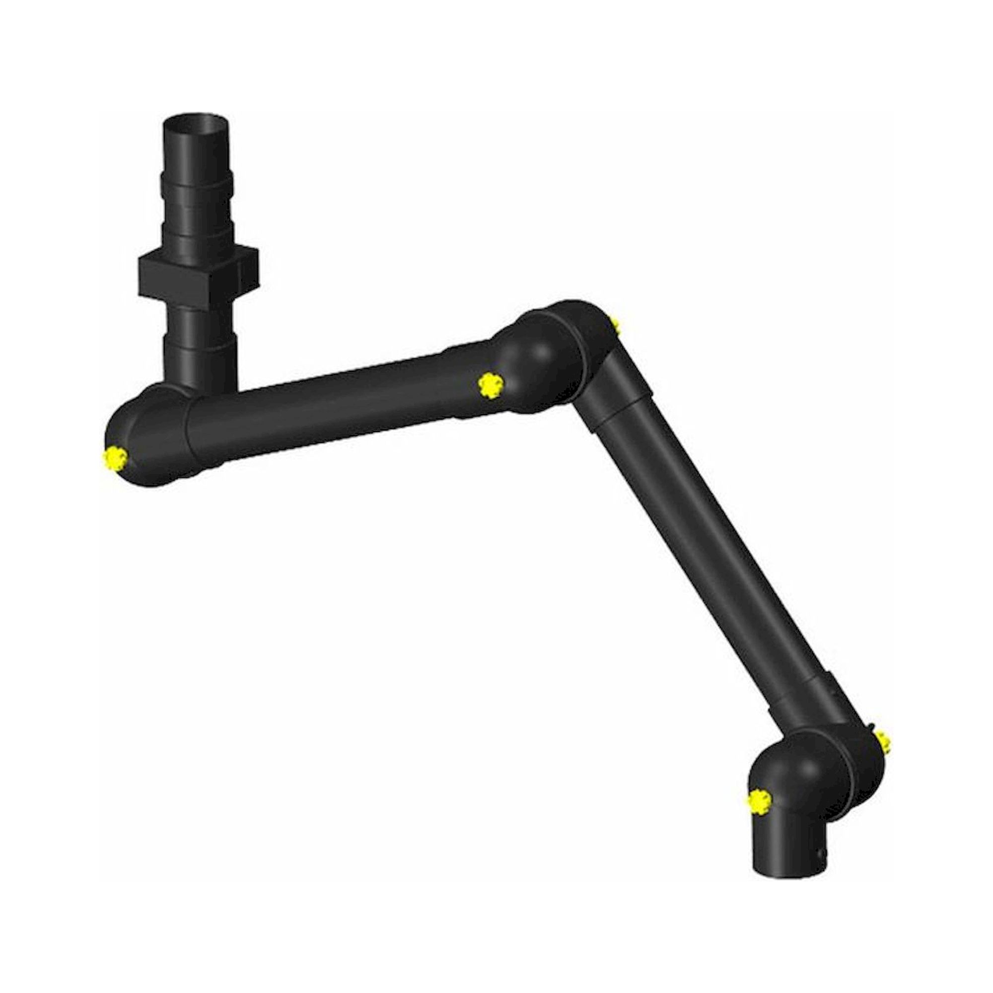 Alsident 75-6555-3-6. ESD Absaugarm System DN75, 3 Gelenke, 1230 mm, schwarz - Deckenmontage