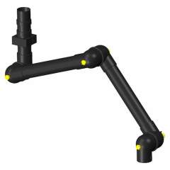 Alsident 75-6555-3-6. ESD extraction arm system DN75, 3 joints, 1230 mm, black - ceiling mounting