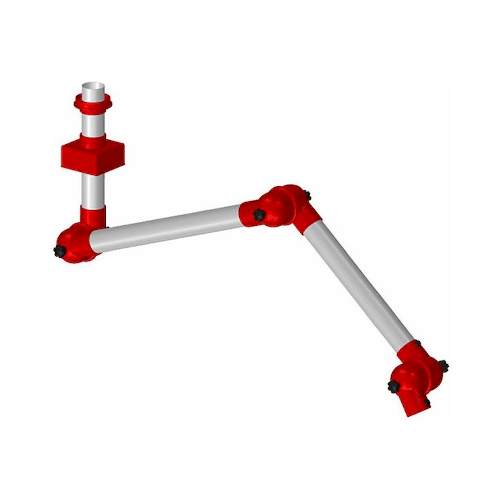 Alsident 75-9090-3-22-4. Absaugarm System DN75, 3 Gelenke, 1990 mm, rot - Wand-/ Deckenmontage