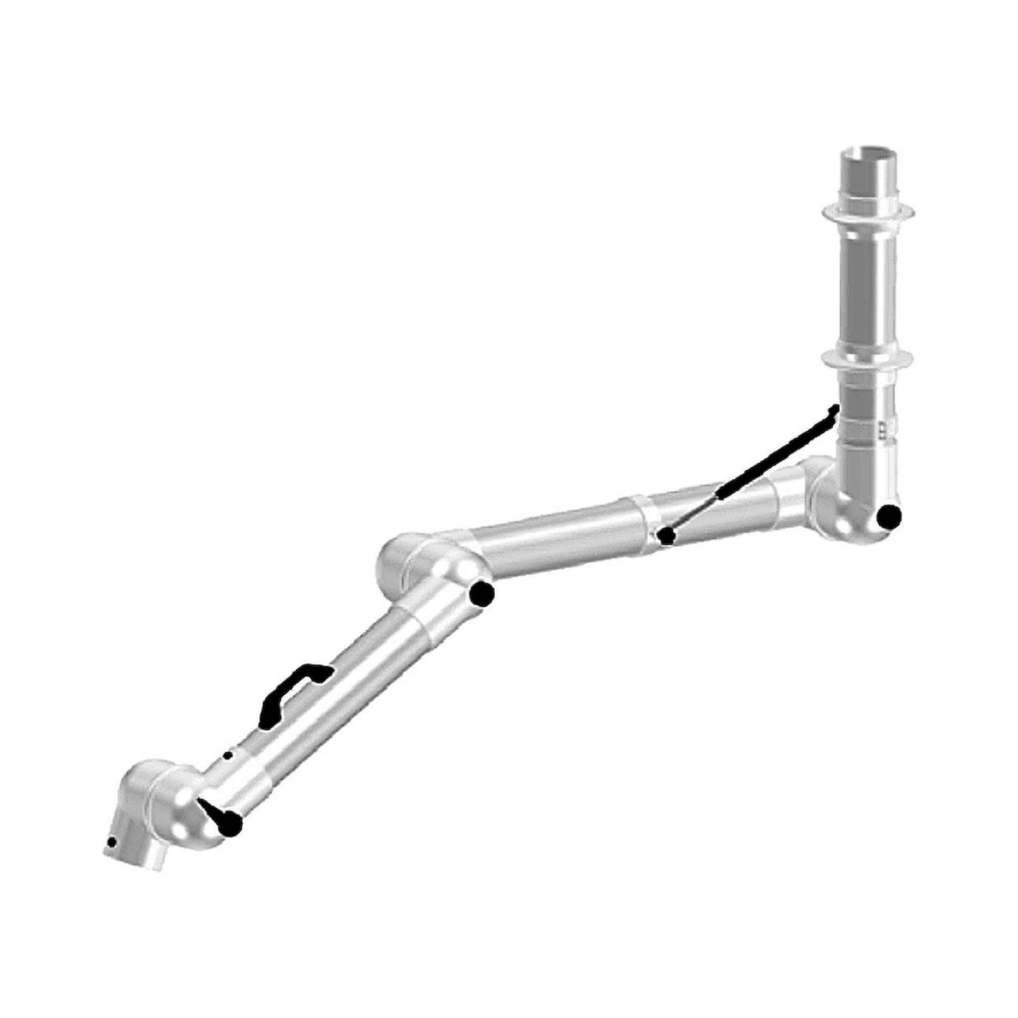 Alsident 100-9065-2-7-5. Absaugarm System DN100 für Wandmontage, PP, 3 Gelenke, 1710 mm, weiß