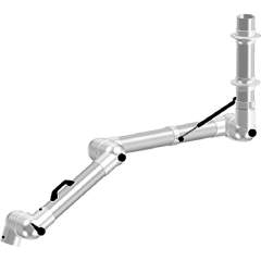 Alsident 100-9065-2-7-5. Extraction arm system DN100 for wall mounting, PP, 3 joints, 1710 mm, white