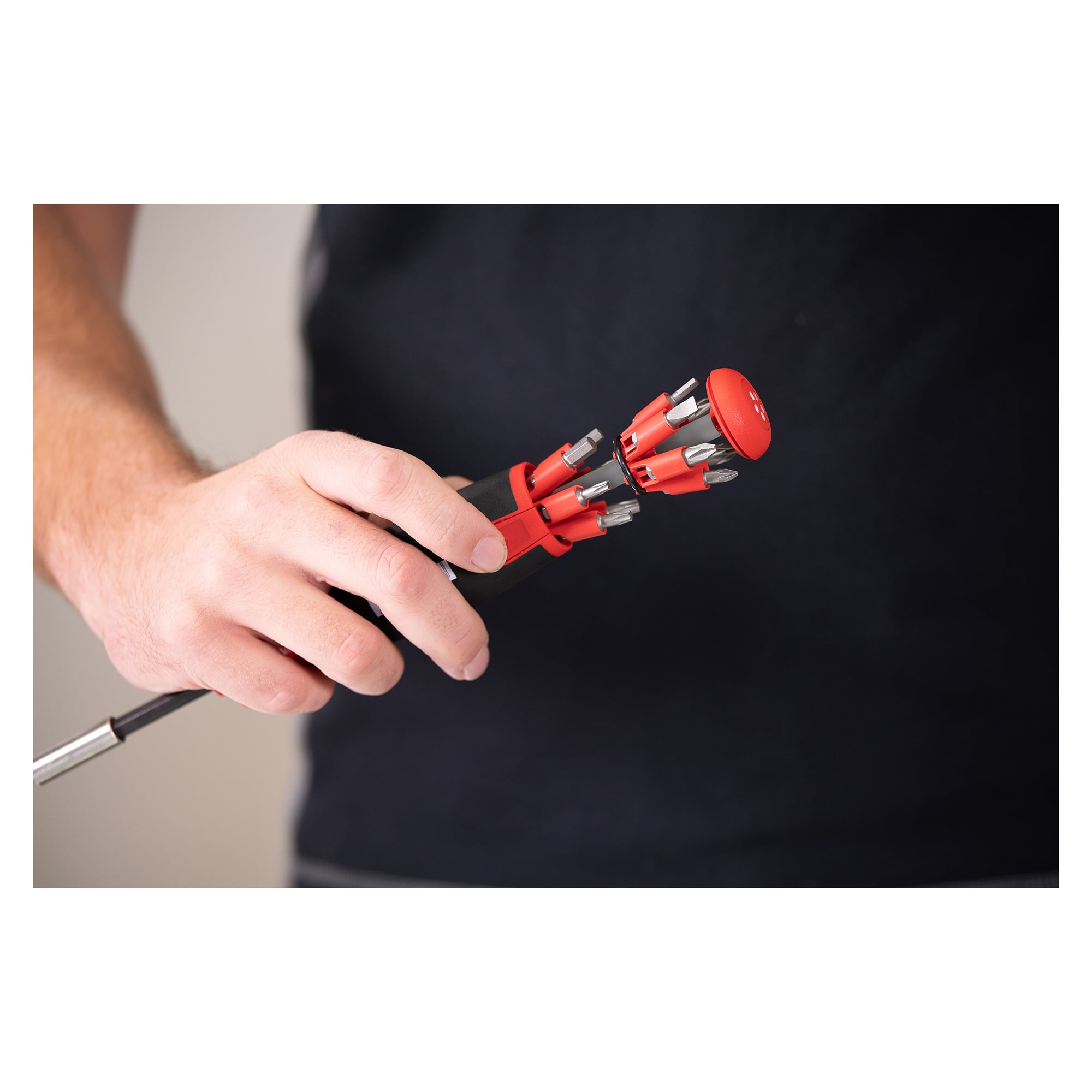 Schraubendreher mit Bit Magazin LiftUp 25 magnetisch 12 Bits Schlitz/PZ/TORX/Sechskant 1/4" SB-Karton - Wiha 38606