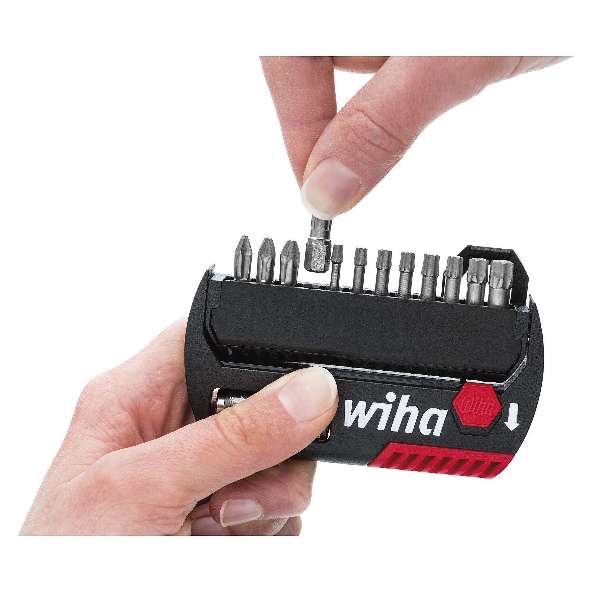 Coffret d'embouts FlipSelector Standard 25 mm Mélangé 13 pcs fente/PH/PZ/TORX/6 pans - Wiha 39078