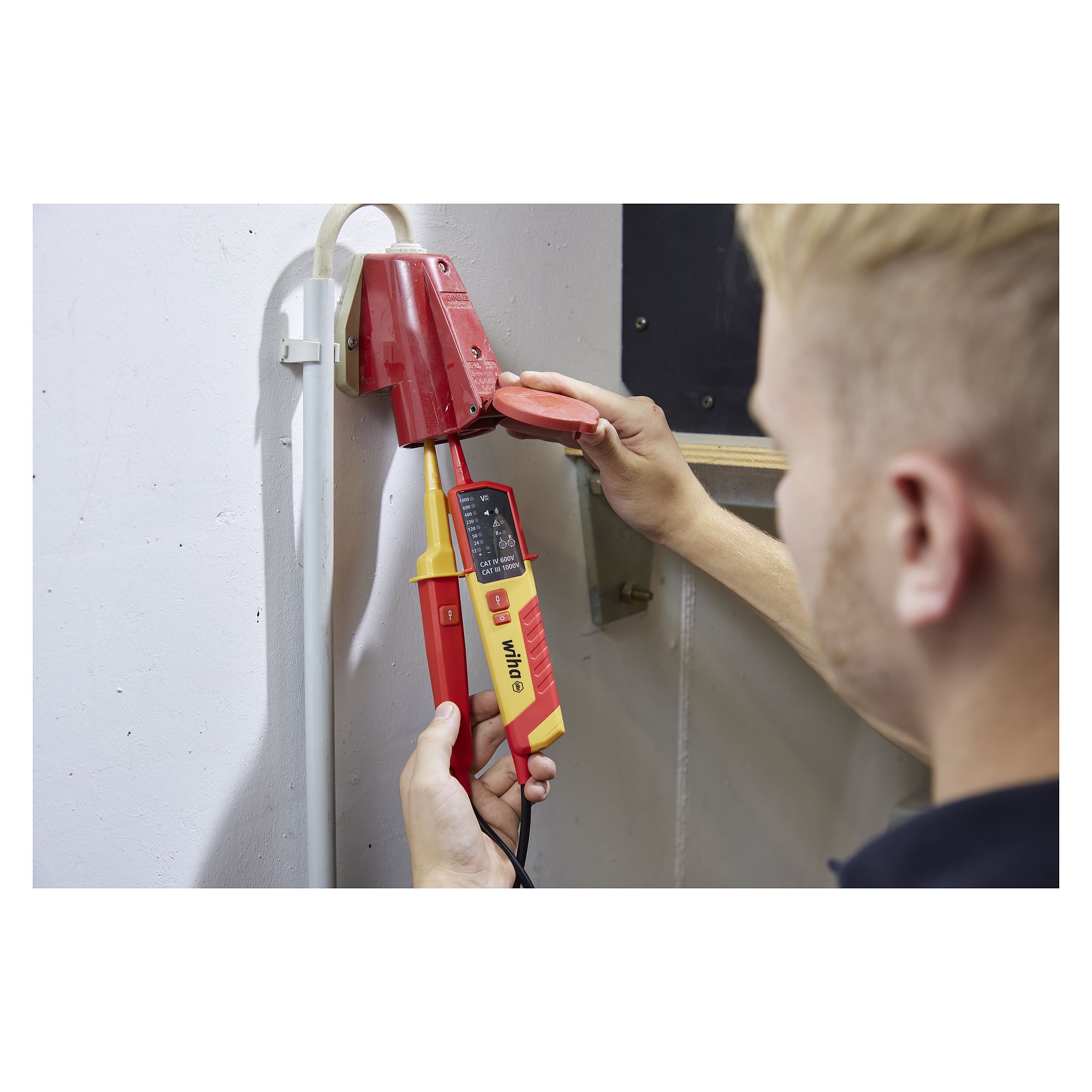 Spannungs- und Durchgangsprüfer 12-1.000 V AC, CAT IV, IP64 inkl. Batterien - Wiha 45216