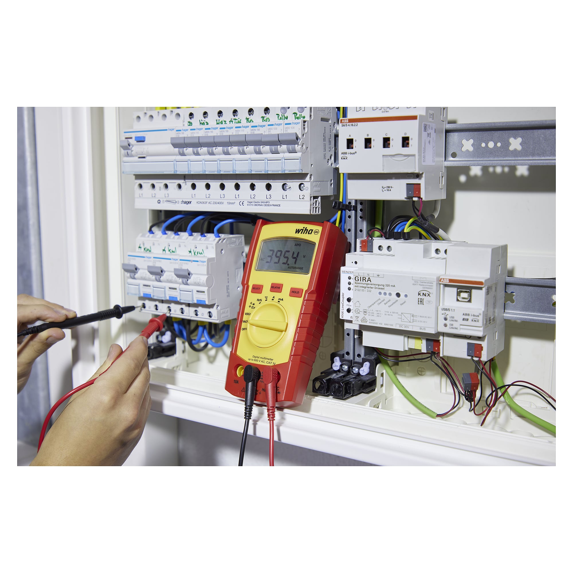 Digitales Multimeter 600 V AC/DC, CAT IV, automatische Messbereichswahl - Wiha 45218
