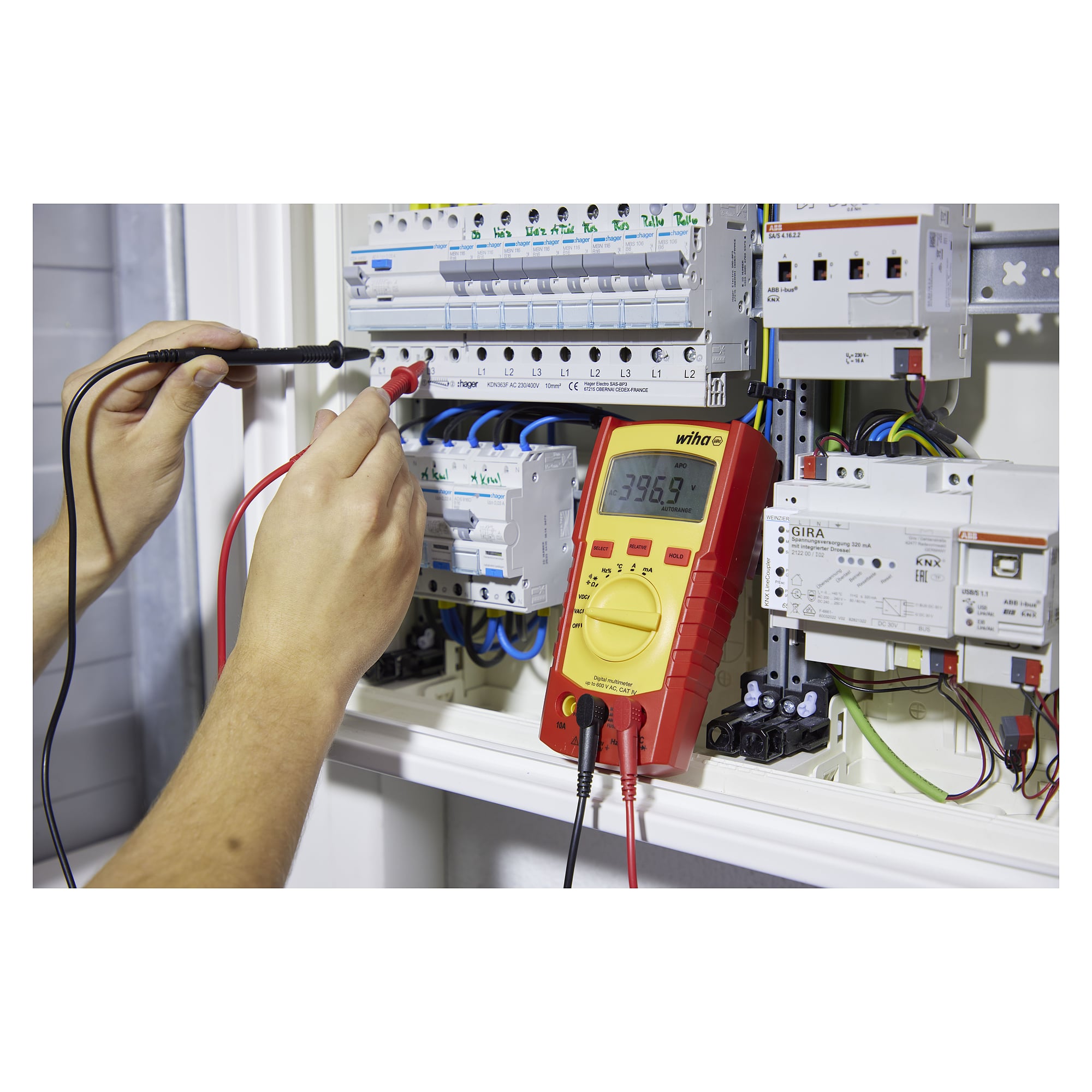 Digitales Multimeter 600 V AC/DC, CAT IV, automatische Messbereichswahl - Wiha 45218