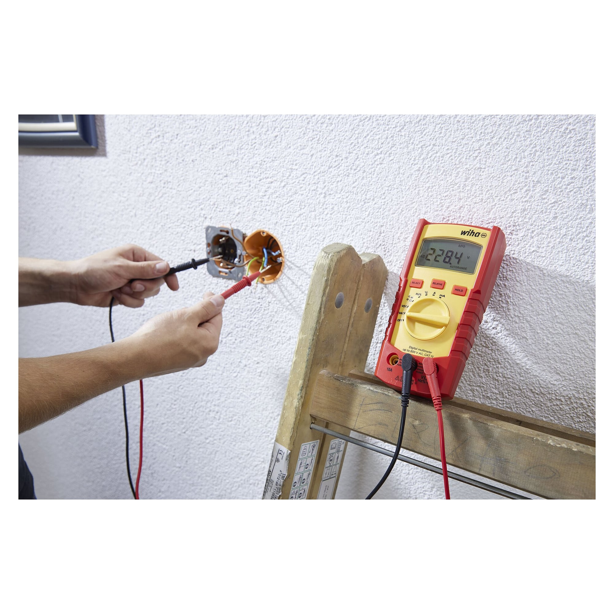 Digitales Multimeter 600 V AC/DC, CAT IV, automatische Messbereichswahl - Wiha 45218