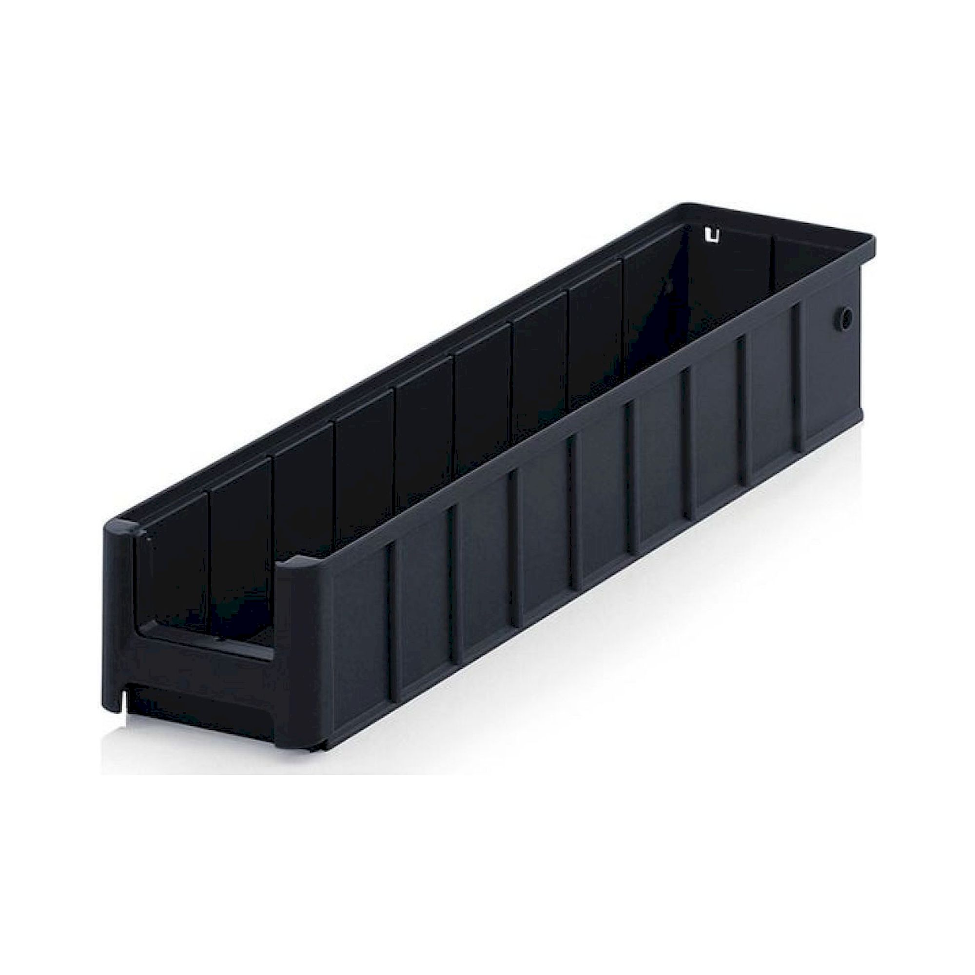 E ESD RK 5109. ESD shelf and material flow box, black, 500x117x90 mm