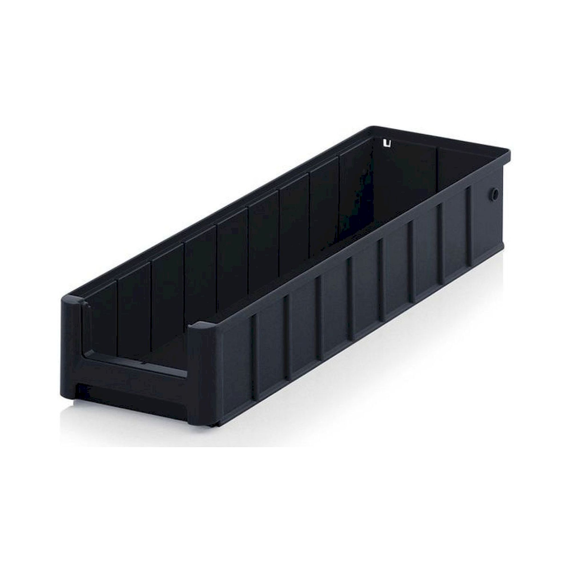 E ESD RK 51509. ESD shelf and material flow box, black, 500x156x90 mm