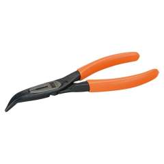 Bahco 2427 D-160. Flat nose pliers with PVC-coated handles and 45° angled tip, phosphated, 160 mm
