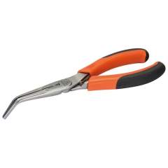 Bahco 2427 GC-160IP. Ergo Flat nose pliers with two-component grips and 45° angled tip, chrome-plated, 160 mm, industrial packaging