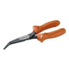 Bahco 2427 S-200. Flat nose pliers with 45° angled tip and insulated handles, phosphated, 200 mm