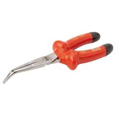 Bahco 2427V-200. Flat ro with nose pliers with 45° cranked tip, VDE insulated, 200 mm