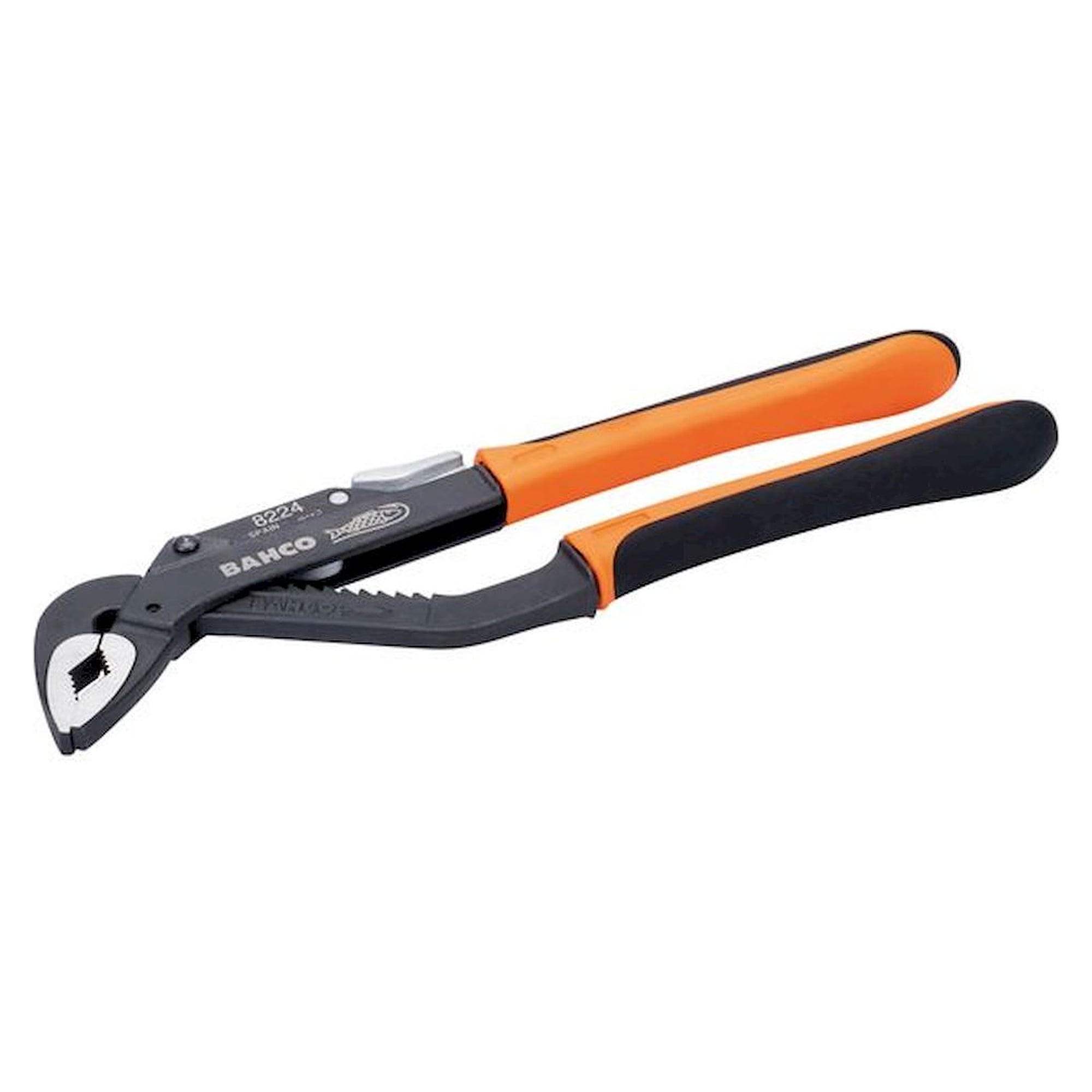 Bahco 8224 IP. Ergo Water pump pliers with sliding joint and 2-component handle, burnished 250 mm, industrial packaging